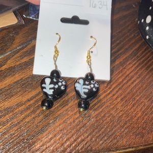 Black and white earrings